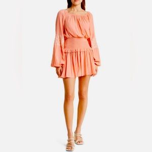 NWT RAMY BROOK Marianne smocked puff sleeve puff dress Size S